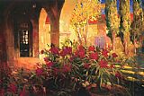 Philip Craig Canvas Paintings - Twilight Courtyard